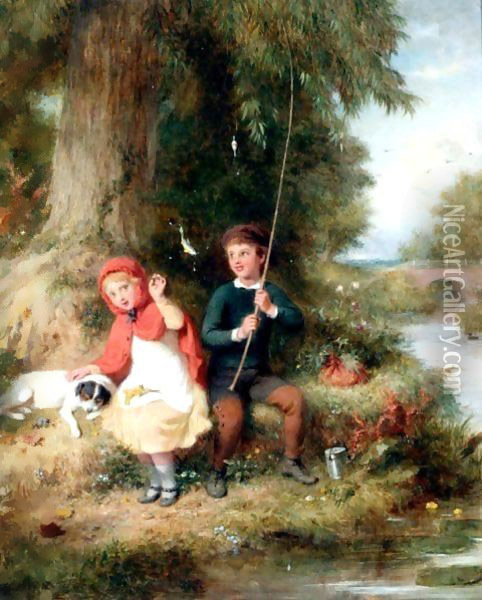 The Little Angler Oil Painting - George Bernard O'Neill