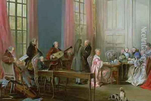 The Young Mozart at the clavichord Oil Painting - Michel-Barthelemy Ollivier