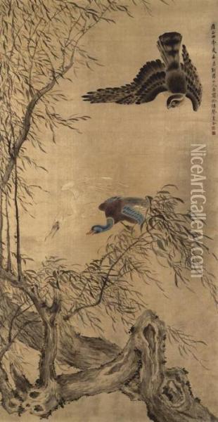 Bird Of Prey Oil Painting - Hua Yan