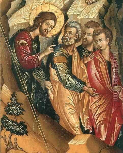 Transfiguration of Christ (detail) Oil Painting - Cretan Unknown Master