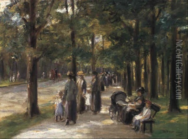 Der Tiergarten In Berlin Oil Painting - Max Liebermann
