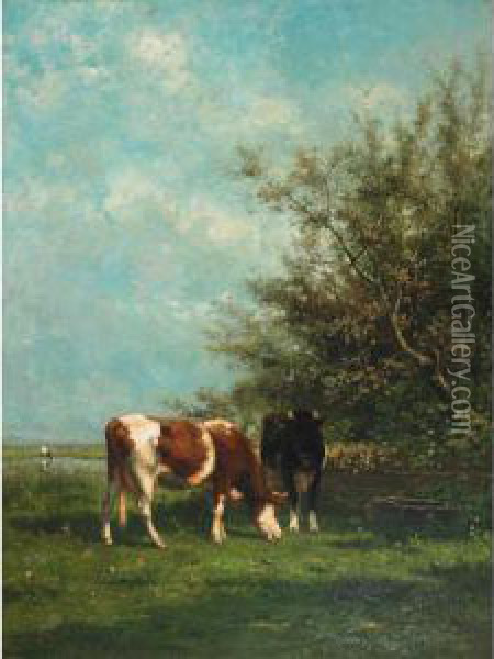 Pastures Oil Painting - Jan Martinus Vrolijk