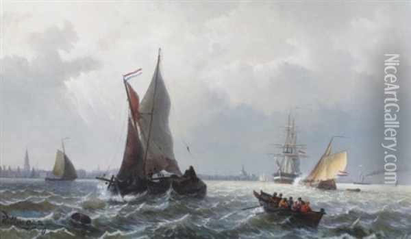 Seascape Oil Painting - Jacob Willem Gruyter