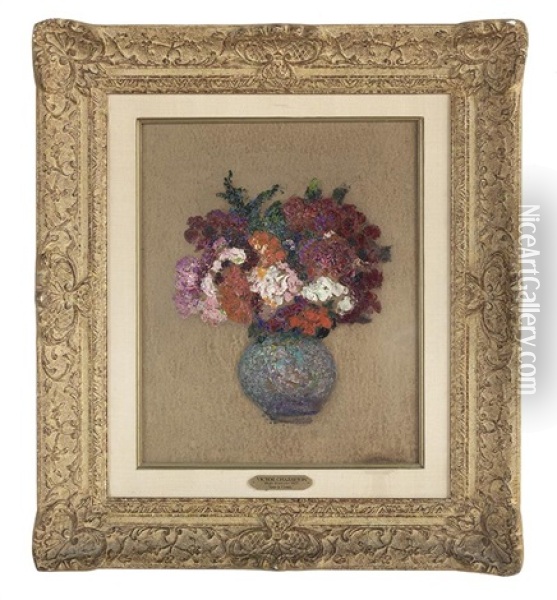 Vase A Fleurs Oil Painting - Victor Charreton