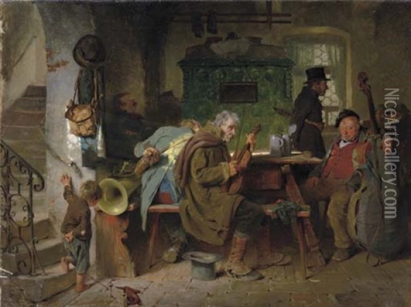 The Musicians Oil Painting - Hugo Wilhelm Kauffmann