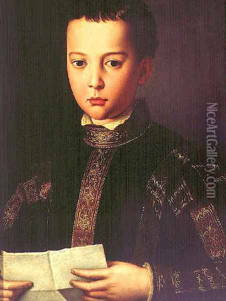 Portrait of Francesco I de' Medici 1551 Oil Painting - Agnolo Bronzino