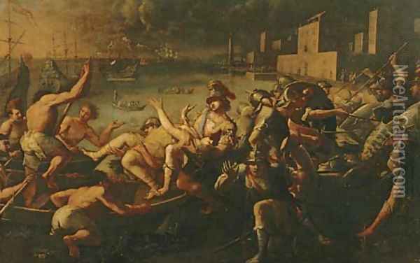 The abduction of Helen of Troy Oil Painting - Scipione Compagno