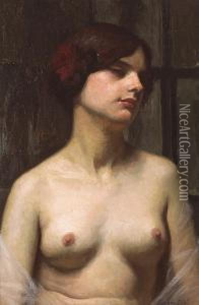Pensive Female Nude Oil Painting - Gordon Coutts