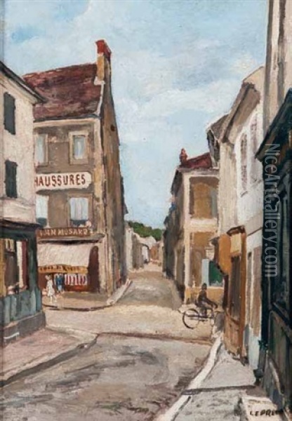 Dans La Rue Oil Painting - Marcel Francois Leprin