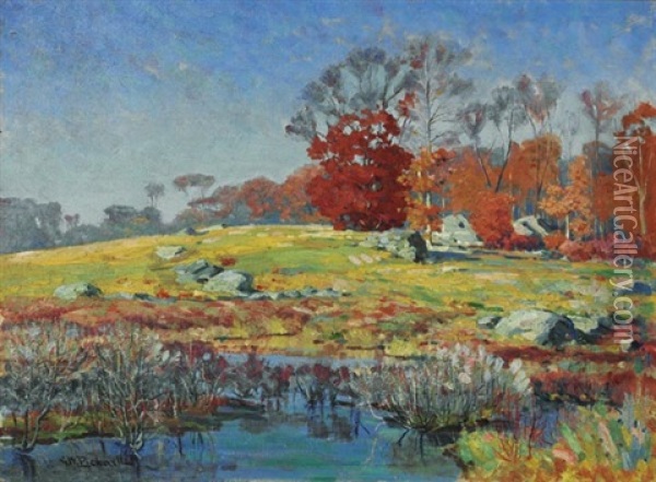 Autumn Landscape Oil Painting - George W. Picknell