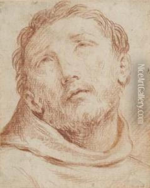 Study Of Saint Francis Oil Painting - Giovanni Andrea Sirani