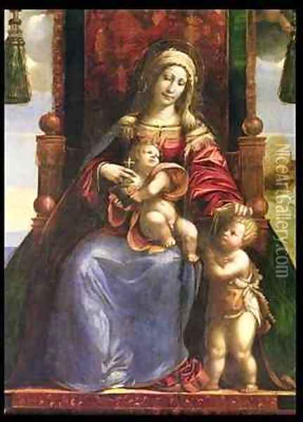 Virgin and Child with the infant St John Oil Painting - D. & Garofalo, B. Dossi