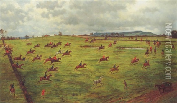 The Cheshire Hunt On The Chase Oil Painting - George Goodwin Kilburne