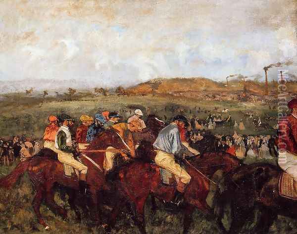 The Gentlemen's Race: Before the Start Oil Painting - Edgar Degas
