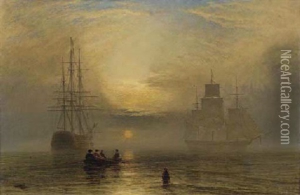 Sunrise In A Mist Oil Painting - Henry Dawson
