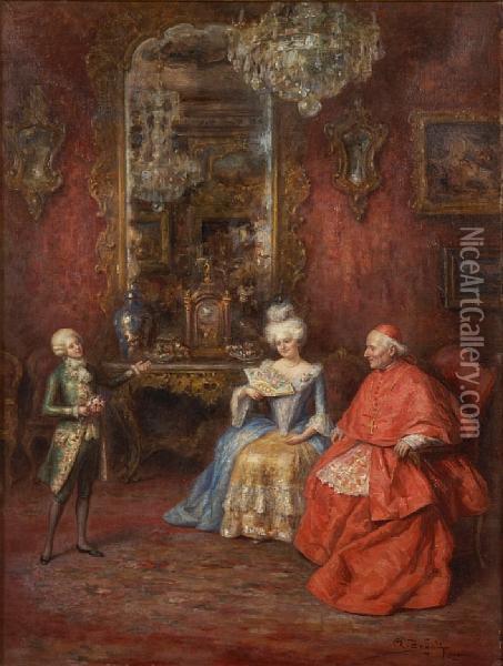 An Audience With The Cardinal Oil Painting - A. Zoffoli
