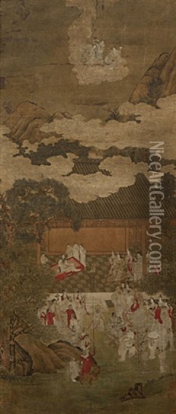 Discourse On Dharma Oil Painting -  Qian Xuan