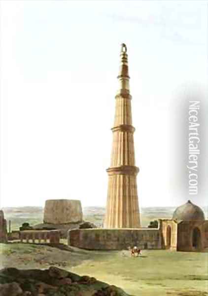 The Qutb Minar near Delhi Oil Painting - Thomas & William Daniell