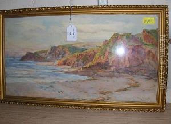 Coastal View With Cliffs Oil Painting - Tom Clough