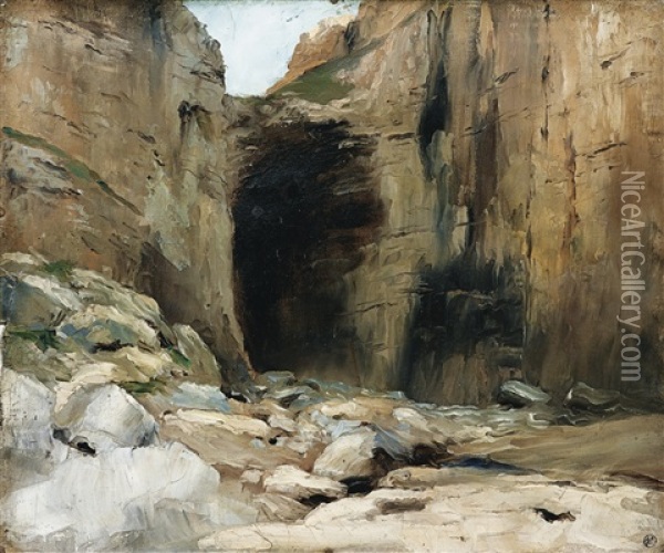 Grotte En Touraine Oil Painting - Louis Maurice Boutet de Monvel