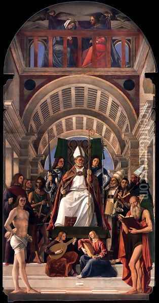 Altarpiece of St Ambrose Oil Painting - Alvise Vivarini