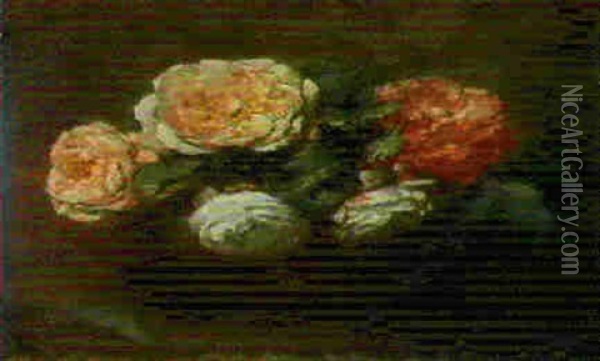 Rose Oil Painting - Henri Fantin-Latour