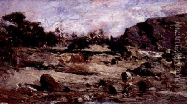L'homme Au Bord De La Riviere Oil Painting - Adolphe Appian