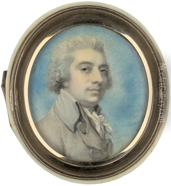 Bildnis Eines Jungen Mannes, Angeblich Richard Brinsley Sheridan (1751 - 1816) Oil Painting - Richard Cosway