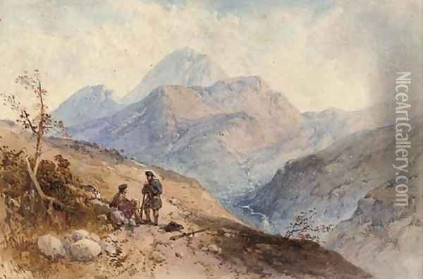 Ghillies on the hill Oil Painting - Thomas Charles Leeson Rowbotham
