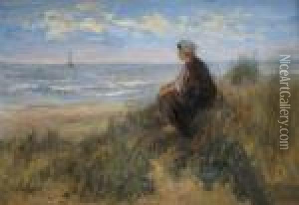 Waiting By The Sea Oil Painting - Jozef Israels