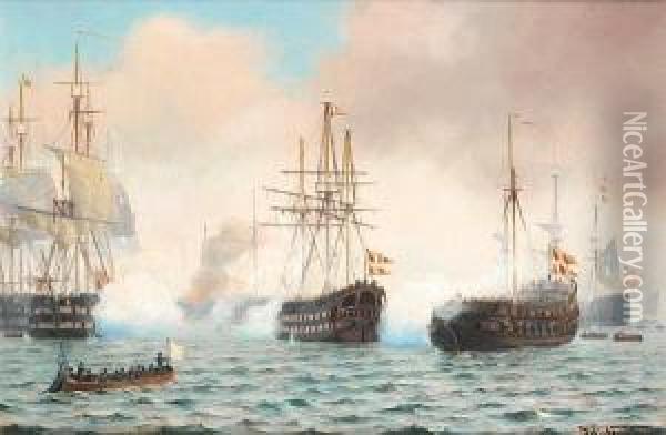 The (battle Of) Copenhagen Dispatch Oil Painting - Carl Johan Neumann