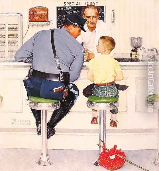 The Runaway Oil Painting - Norman Rockwell