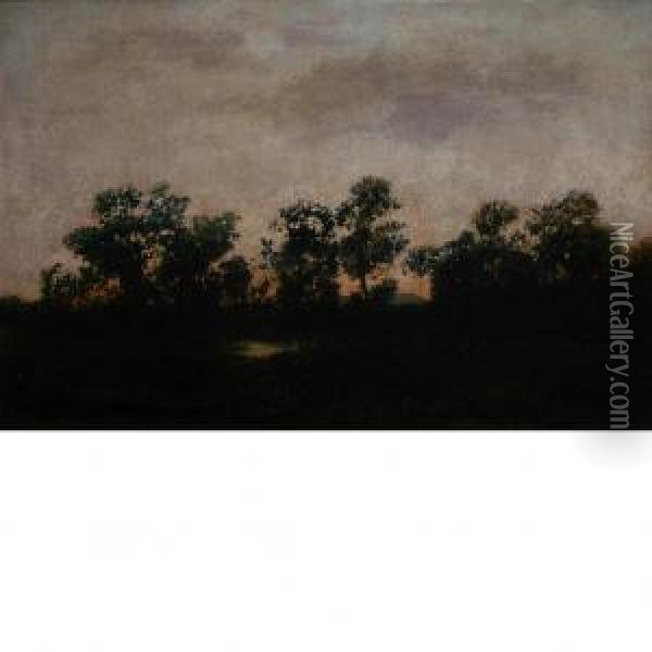 Landscape At Dusk Oil Painting - Ralph Albert Blakelock