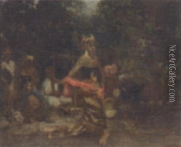 Javaansche Danseres - Dancer From Java Oil Painting - Arthur Henri Christiaan Briet