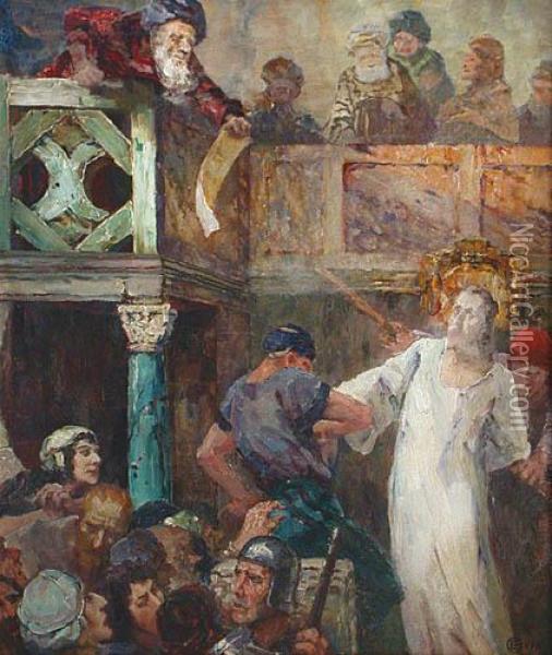 Chrystus Przed Sanhedrynem Oil Painting - Edward, Edouard Okun