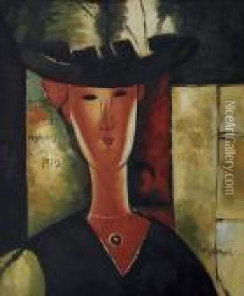 Portrait Of Madam Pompadour Oil Painting - Amedeo Modigliani