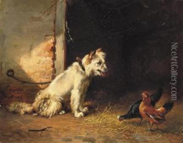 A Friendly Encounter Oil Painting - Adolphe Robert Jones