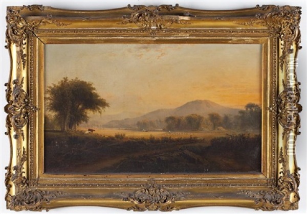 New England Farm Oil Painting - William M. Hart