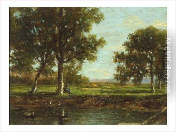 Val Lambi Oil Painting - Charles-Francois Daubigny