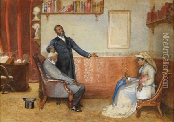 The Phrenologist Oil Painting - Alfred Edward Emslie