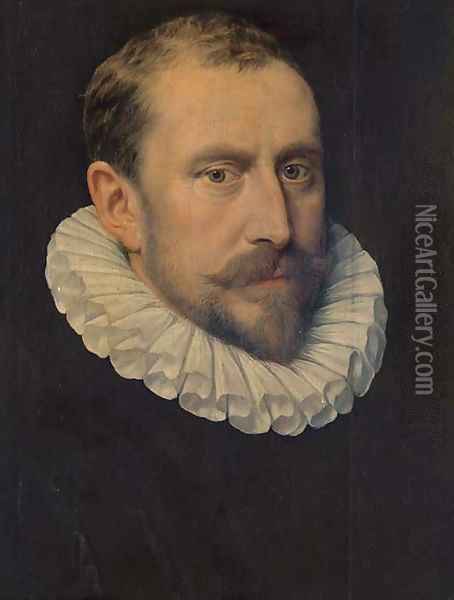 Portrait of a bearded gentleman, bust-length, with a ruff collar Oil Painting - Frans, the Elder Pourbus
