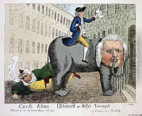 Carlo Khan Detrond or Billys Triumph, London, 24th March, 1784 Oil Painting - James Sayers