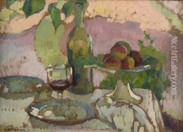 Composition A La Couple De Fruits Oil Painting - Henri Ottmann