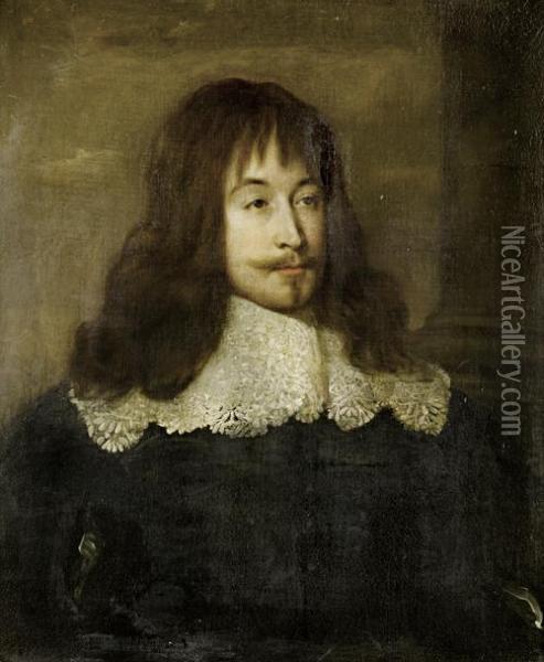 Portrait Of Sir William 
Killigrew (1606-1695), Half-length, In A Tunic With A White Lace Collar Oil Painting - Sir Anthony Van Dyck
