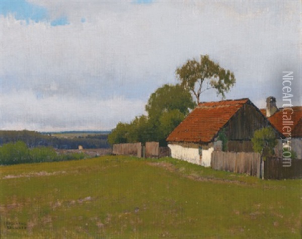 Bauernhof Im Waldviertel Oil Painting - Ferdinand Brunner