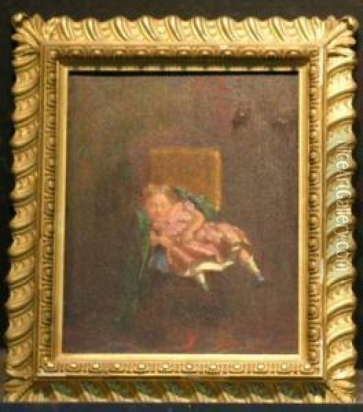 Sleeping Child Oil Painting - William Henry Hilliard