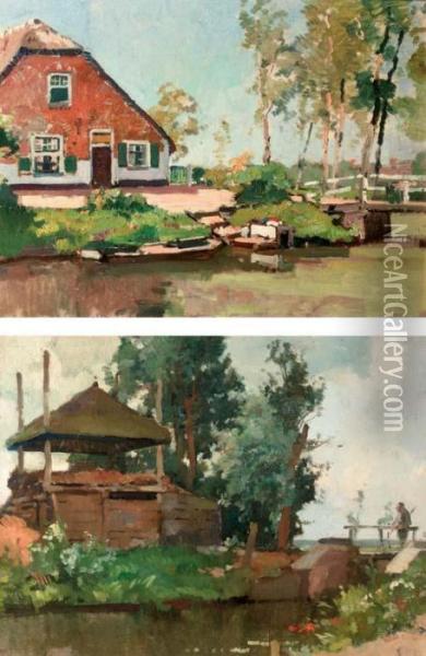 A Farmhouse In Summer Oil Painting - Cornelis Vreedenburgh