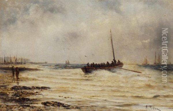 Setting Out To Sea Oil Painting - Edward Henry Eugene Fletcher