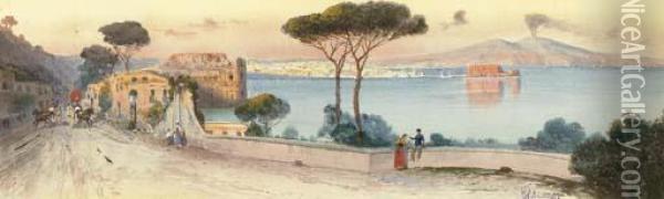 The Bay Of Naples Oil Painting - Federico Schianchi