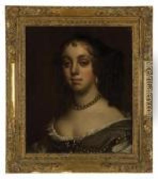 Portrait Of Catherine Of Braganza. Oil Painting - Sir Peter Lely